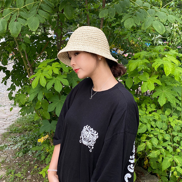 귤팩토리[무배] 여름 밀짚 데일리 벙거지 모자